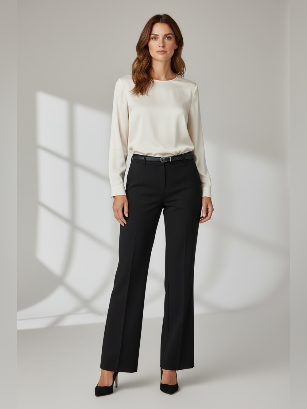 GAP Black Stretch Straight Fit Ankle Trousers Dress Pants Size 6 Excellent